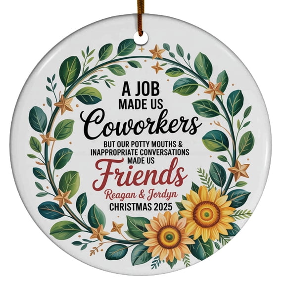 Difference Maker Definition Ceramic Christmas Ornament 2025 - Year & Name, Customized Appreciation Thank You for Coworker Boss, Circle Christmas Ornament