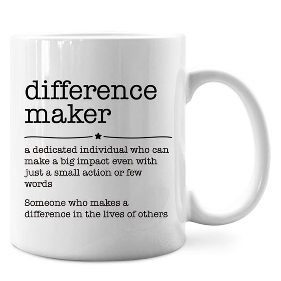 Difference Maker Definition Mug,Difference Maker Coffee Cup 11 Ounce,Thank You Appreciation Gift For Teacher Boss Leader Coworker