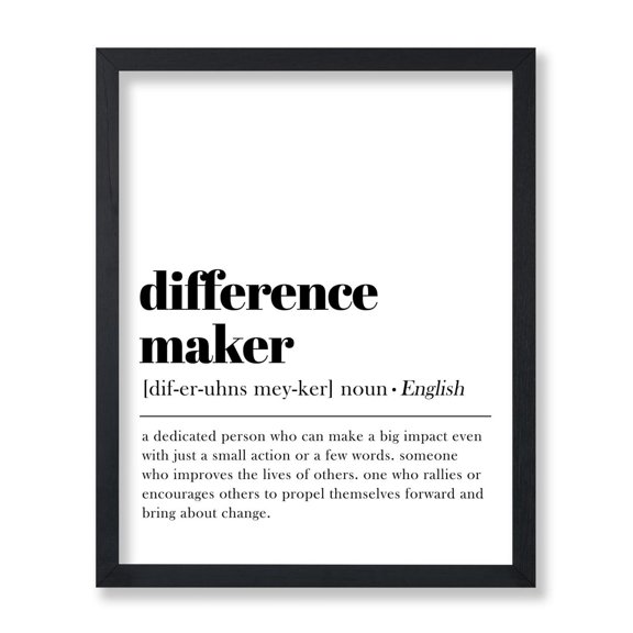 Difference Maker Dictionary Mentor Typography Wall Art Decor Unframed Paper Print