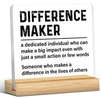 Difference Maker Gifts for Women Men, Thank You Gift for Teacher Bosss Mentor Coach Leader, Appreciation Gift Retirement Gifts, Difference Maker Acrylic Desk Sign Office Decor