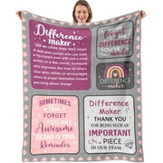 Difference Maker Gifts for Women, Thank You Appreciation Gifts for Women, Retirement Farewell Gifts for Coworkers Employee Friends, Positive Affirmations Office Gifts for Women Throw Blanket 60x50in