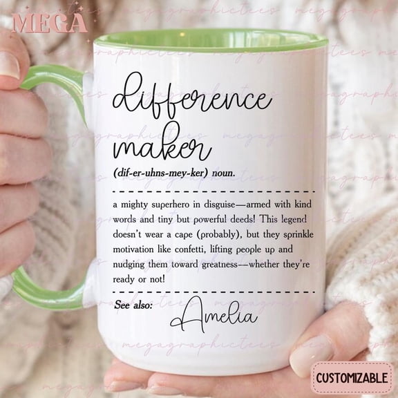 Difference Maker Mug Personalized Difference Maker Mug Difference Maker Gifts Mentor Appre