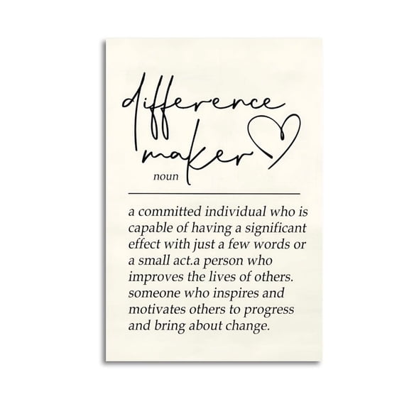 Difference Maker Office Poster Wrapped Wooden Frame Wall Decor,Canvas Wall Art for Living Room,Bedroom,Office,Ready to Hang