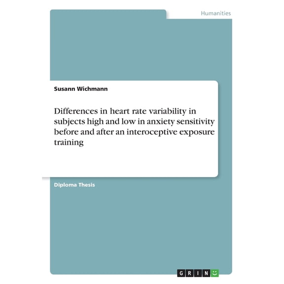 Differences In Heart Rate Variability In Subjects High And Low In Anxiety Sensitivity Before Andafter An Interoceptive Exposure Training