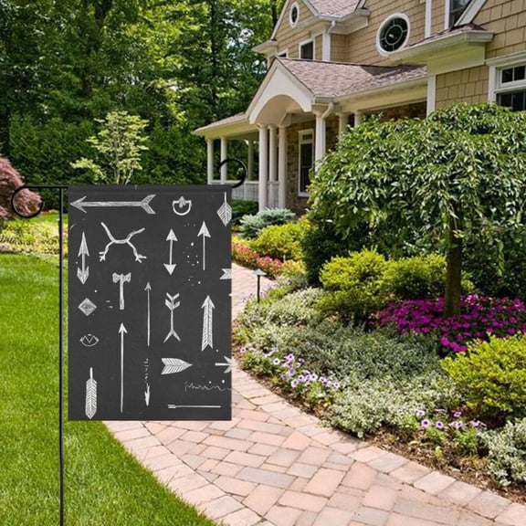 Different Arrows on Black Background Garden Flag 12x18 inch Double Sided Outside Yard Decorations for Home Outdoor