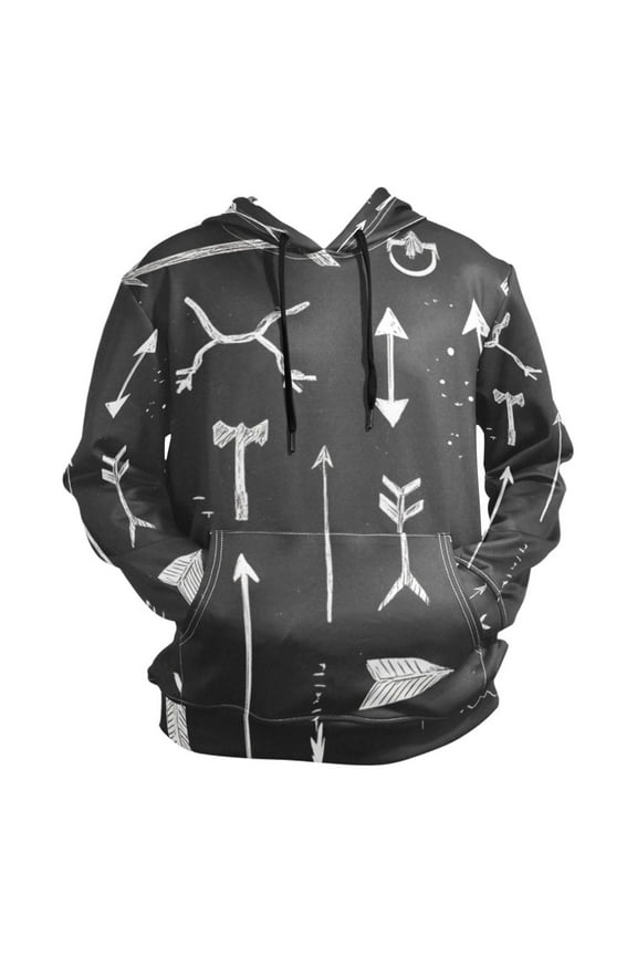 Different Arrows on Black Background Men’s Hoodies Sweatshirt Fleece Jackets Long Sleeve Sweatshirts