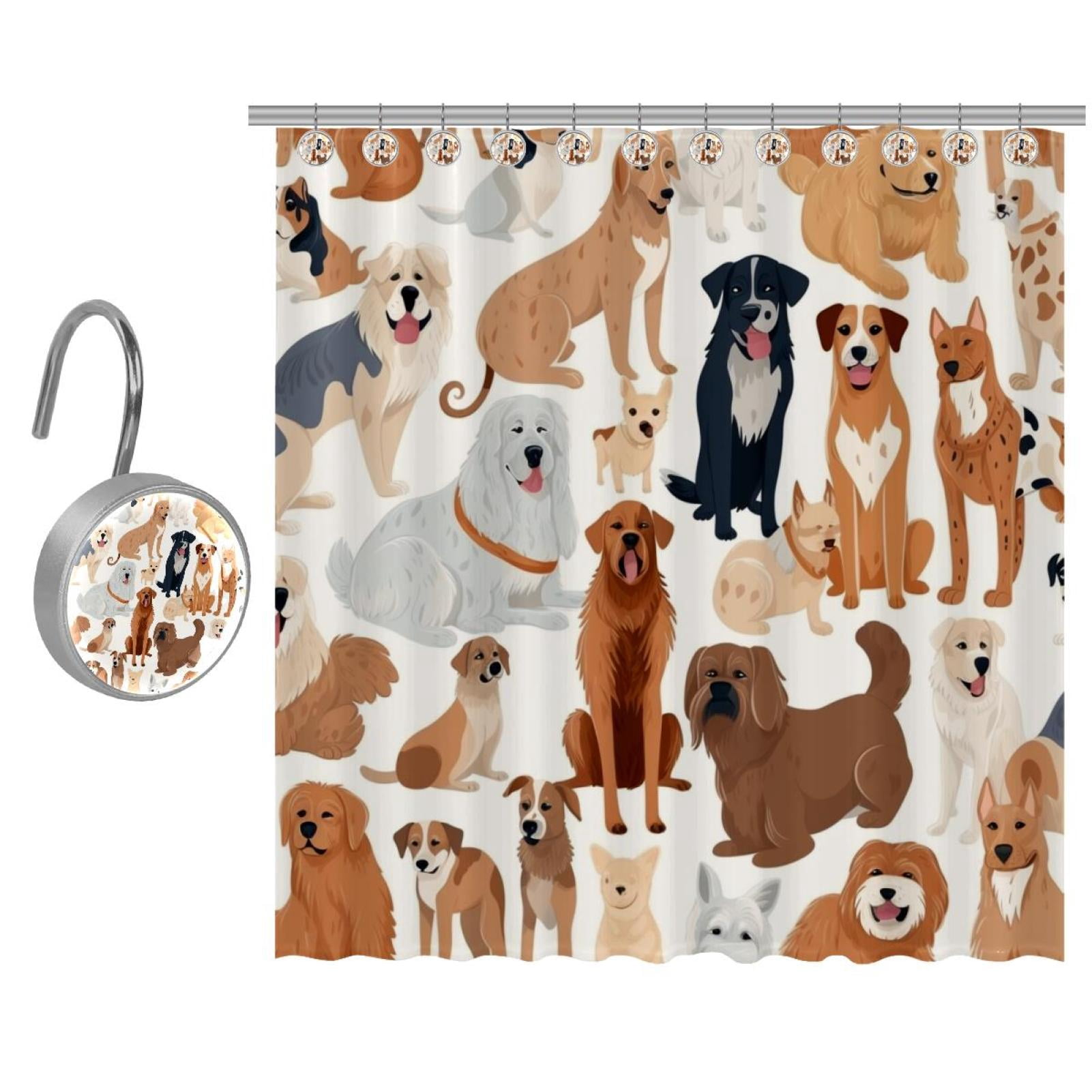 Photo inspiration: Gallery Detail: Different Breeds Of Dog Shower Curtain Set For Bathroom