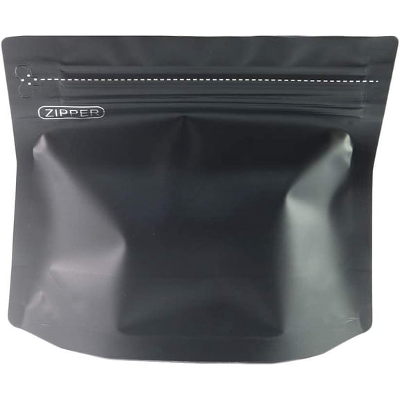 Different Capacity & Style 25Pcs Matte Colored Metallic Aluminum Bottom Gusset Stand-Up Bags (5oz, Black)