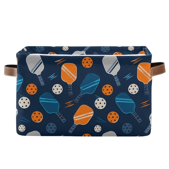 Different Colored Pickleball Foldable Storage Large Fabric Storage Baskets Organizer Storage Bins with Handles for Home Office