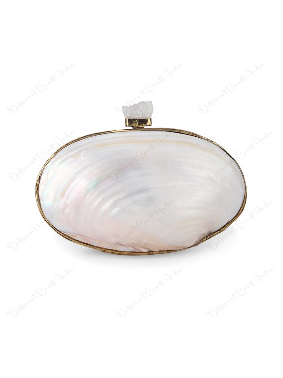 Natural handcrafted Sea shell clutch bag, clam shell, original Pua bag for Women on her Bridal Day