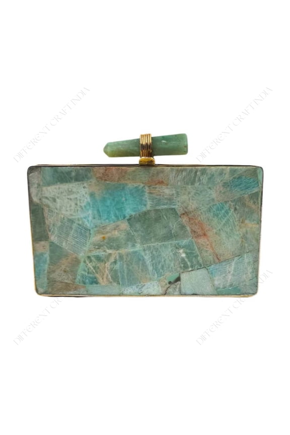 Precious Amazonite Gemstone Clutch Bag | Party Purse