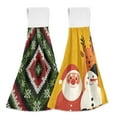 thumbnail image 1 of Different Design 2pcs Loop Hanging Bathroom Kitchen Hand Towel Green Red Diamonds Gold Yellow, 1 of 7