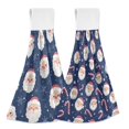 thumbnail image 1 of Different Design 2pcs Loop Hanging Bathroom Kitchen Hand Towel Santa Claus Faces Santa Candy Canes, 1 of 7