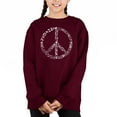 thumbnail image 1 of Different Faiths Peace Sign - Girl's Word Art Crewneck Sweatshirt, 1 of 3