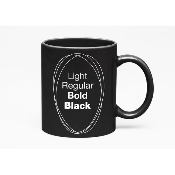 Different Fonts or Font Styles, Black 11oz Ceramic Mug