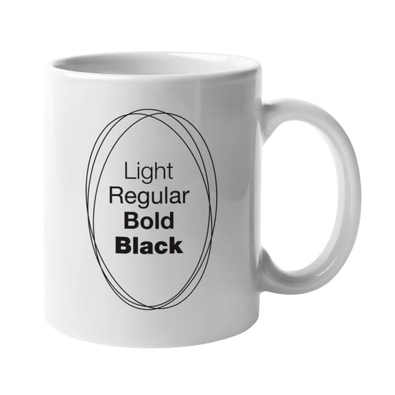 Different Fonts or Font Styles White Ceramic Coffee & Tea Mug (11oz)