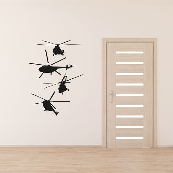 Different Helicopter Silhouettes Helicopter Take Off Silhouette Helicopter Vinyl Wall Art Sticker Decal Home Kids Room Study Room Boys Girls Room Wall Décoration Design Wall Décor Size (10x6 inch)