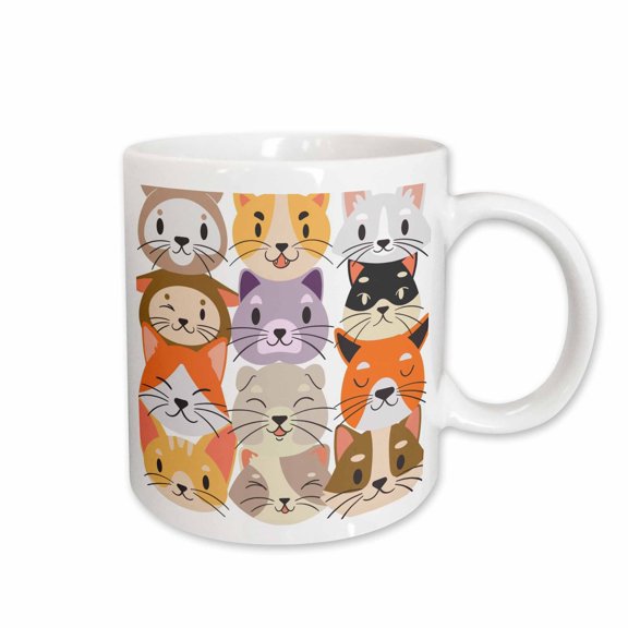 3drose, Different Images of Cats, 11oz Mug