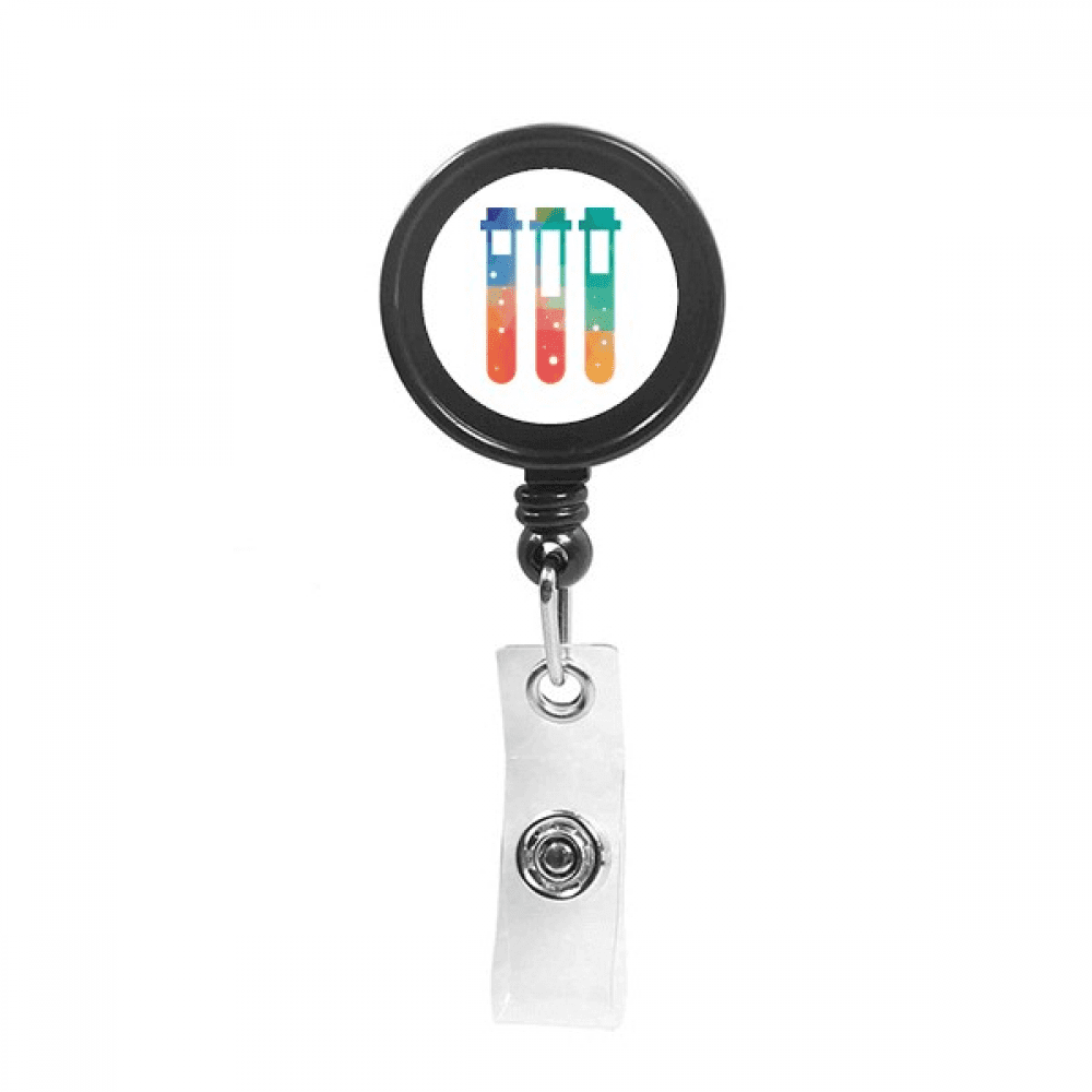 Different Liquids Test Tubes Chestry Retractable Keychain Badge Holder ID Badge