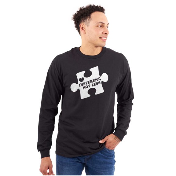 Different Not Less Autism Puzzle Long Sleeve TShirt Men Women Brisco Brands M