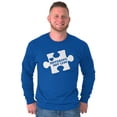 thumbnail image 1 of Different Not Less Autism Puzzle Long Sleeve TShirt Men Women Brisco Brands X, 1 of 6
