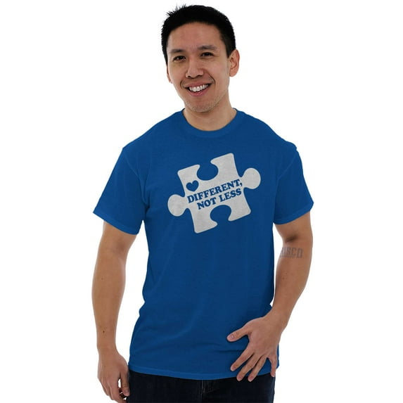 Different Not Less Autism Puzzle Men's Graphic T Shirt Tees Brisco Brands M