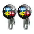 thumbnail image 1 of Different Not Less Autism Puzzle Pieces Novelty Clip-On Stud Earrings, 1 of 3