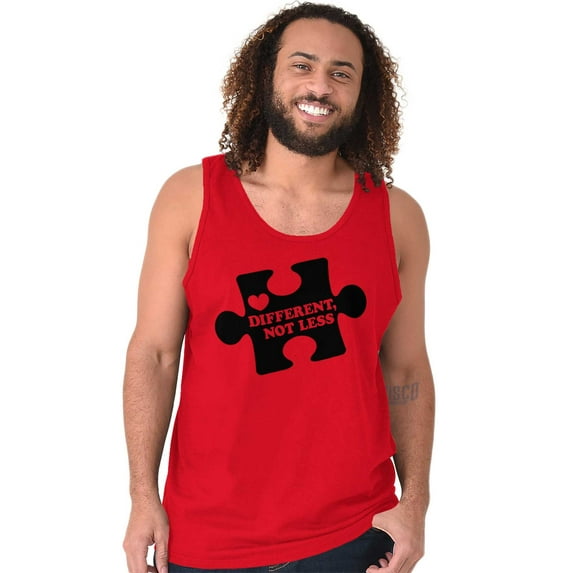 Different Not Less Autism Puzzle Plus Size Graphic Tank Top Brisco Brands 3X
