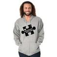 thumbnail image 1 of Different Not Less Autism Puzzle Unisex Fleece Graphic Zip Up Hoodie Brisco Brands 2X, 1 of 5