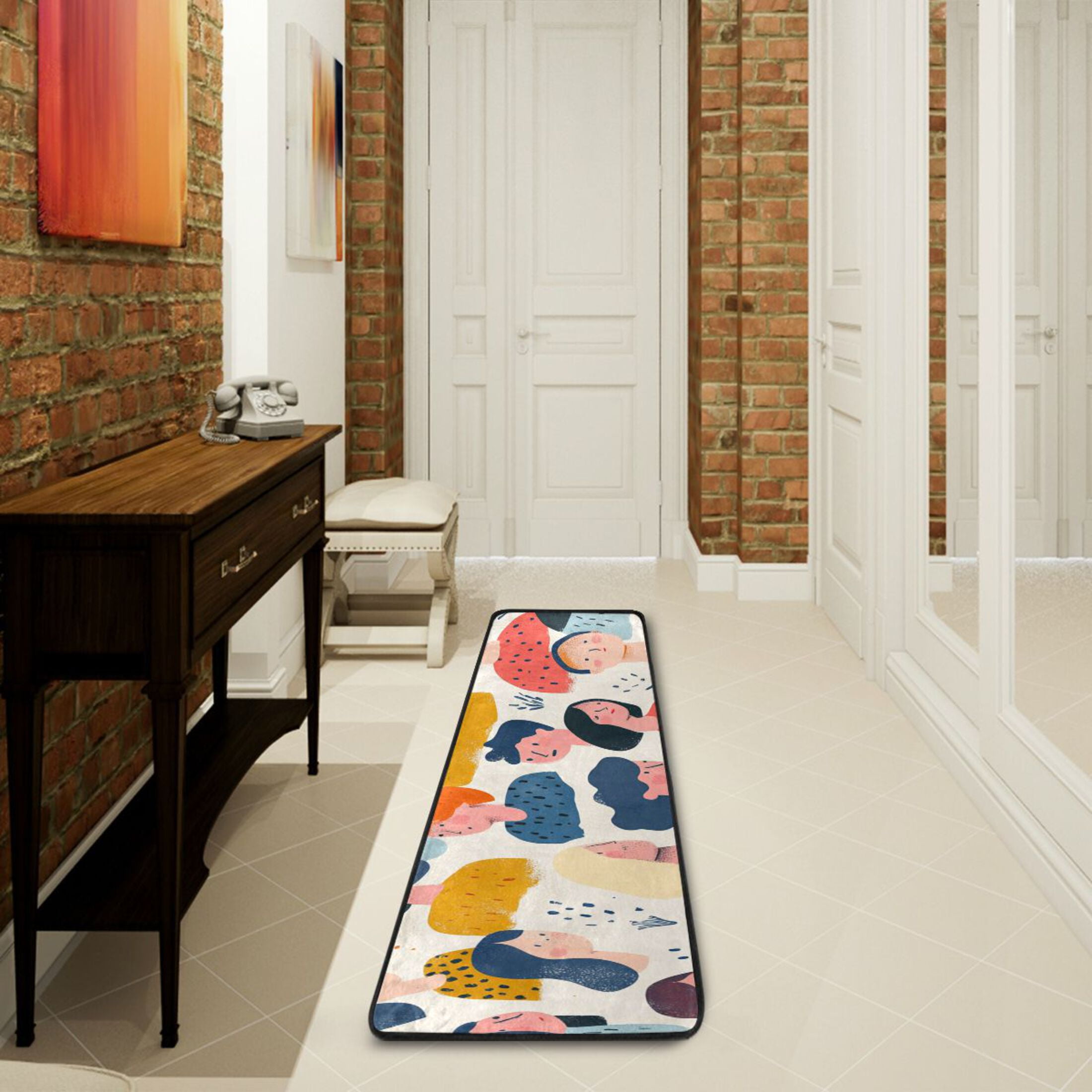 Different People Runner Rug Non Slip 72×24 in Ares Rugs for Bedroom ...