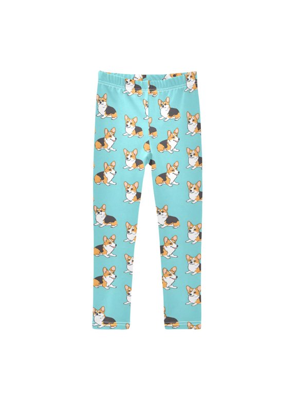 Different Posts Corgis Printed Leggings Yoga Pants for in 4t to 10t