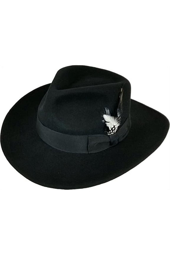100% Wool Felt Indiana Jones Cowboy Outback Western Fedora Hat