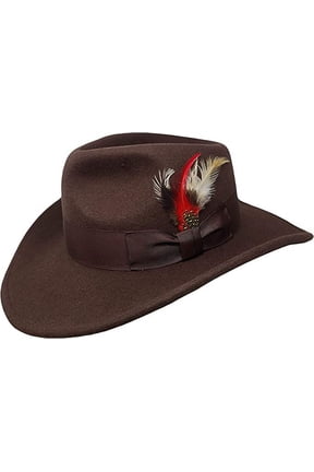 100% Wool Felt Indiana Jones Cowboy Outback Western Fedora Hat