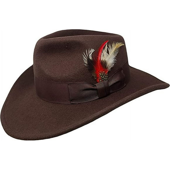 Different Touch 100% Wool Felt Indiana Jones Cowboy Outback Western Fedora Hat