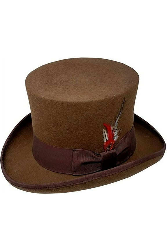 100% Wool Felt Top Hats Victorian Style 6" Tall Gentlemen Magic Hats