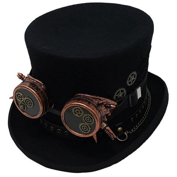 100% Wool Felt Victorian Mad Hatter Steampunk 6" Tall Magic Top Hats