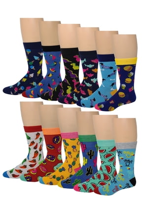 12 pairs Mens Assorted Cool Design Dress Socks