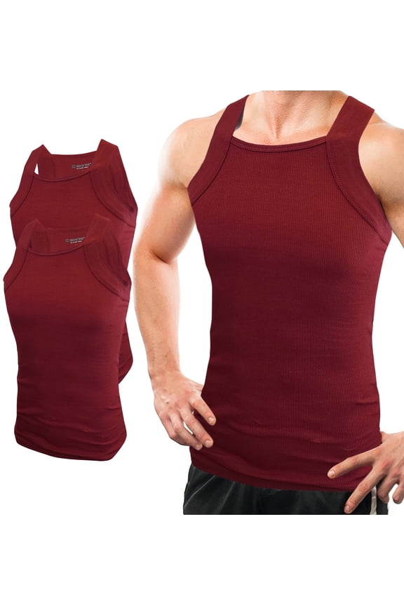 2 Pack Assorted Colors G-unit Tank Tops Square Cut Muscle Rib for Men