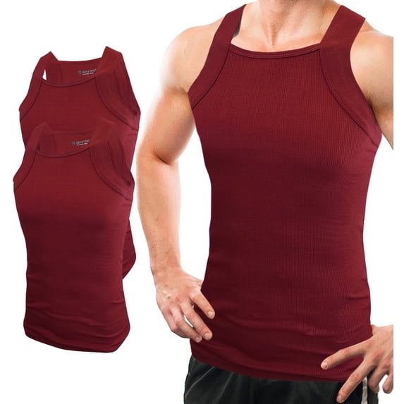 Different Touch 2 Pack Assorted Colors G-unit Tank Tops Square Cut Muscle Rib for Men