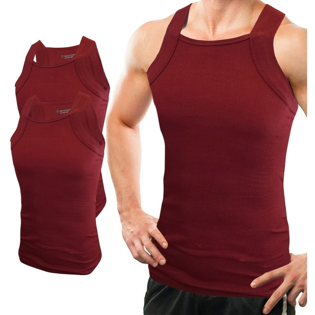Different Touch 2 Pack Assorted Colors Gunit Tank Tops Square Cut