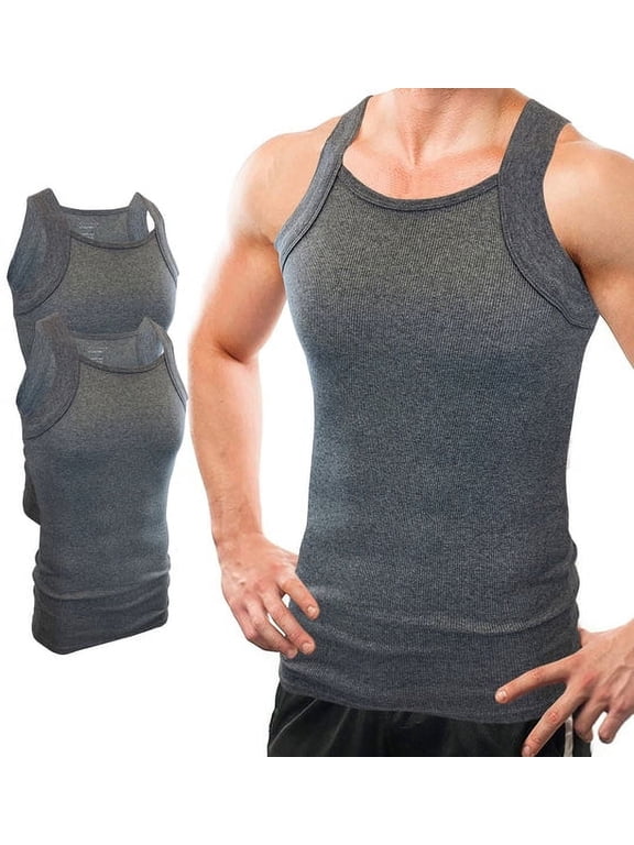 2 Pack Assorted Colors G-unit Tank Tops Square Cut Muscle Rib for Men