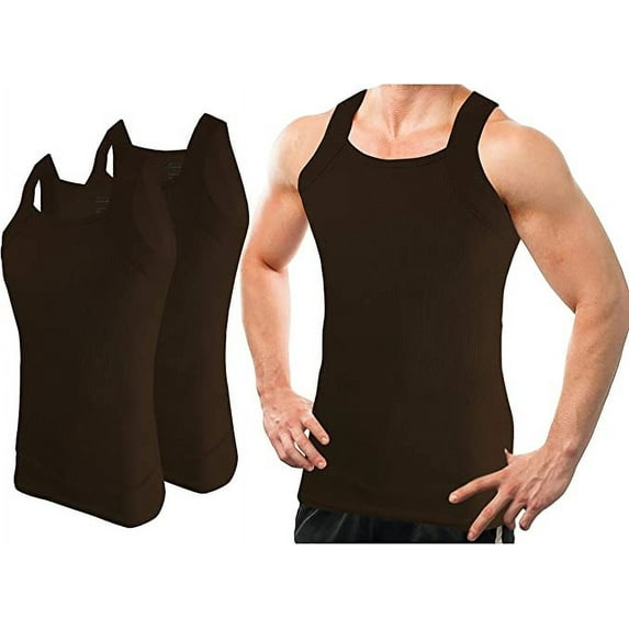 Different Touch 2 Pack Assorted Colors G-unit Tank Tops Square Cut Muscle Rib for Men