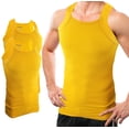 thumbnail image 1 of Different Touch 2 Pack Assorted Colors G-unit Tank Tops Square Cut Muscle Rib for Men, 1 of 4