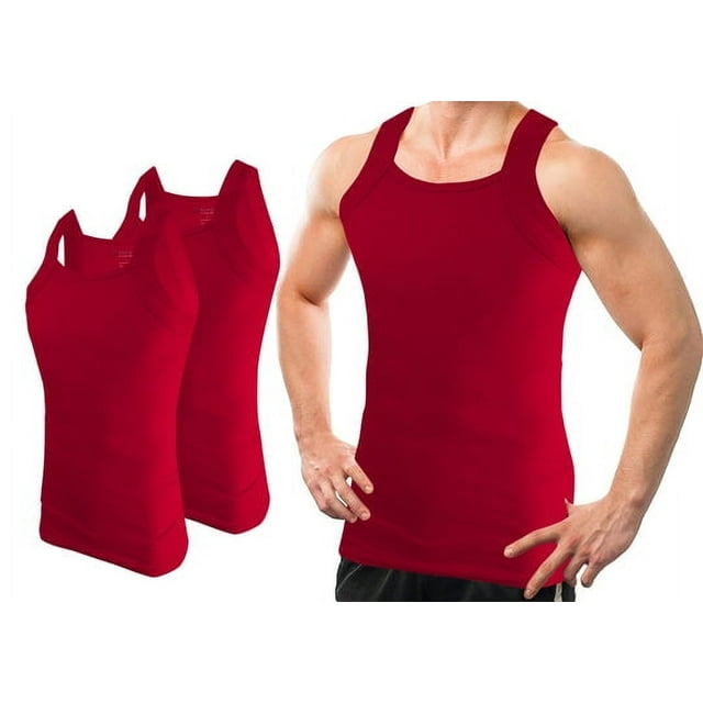 Different Touch 2 Pack Assorted Colors Gunit Tank Tops Square Cut