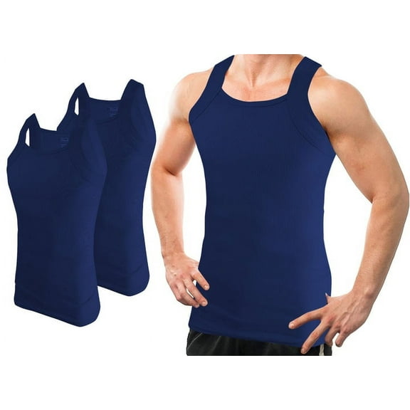 Different Touch 2 Pack Basic Color G-Unit Tank Tops Muscle Rib for Men