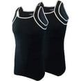 thumbnail image 1 of Different Touch 2 Pack Contrast Color G-Unit Tank Tops Muscle Rib Men Adult, 1 of 4