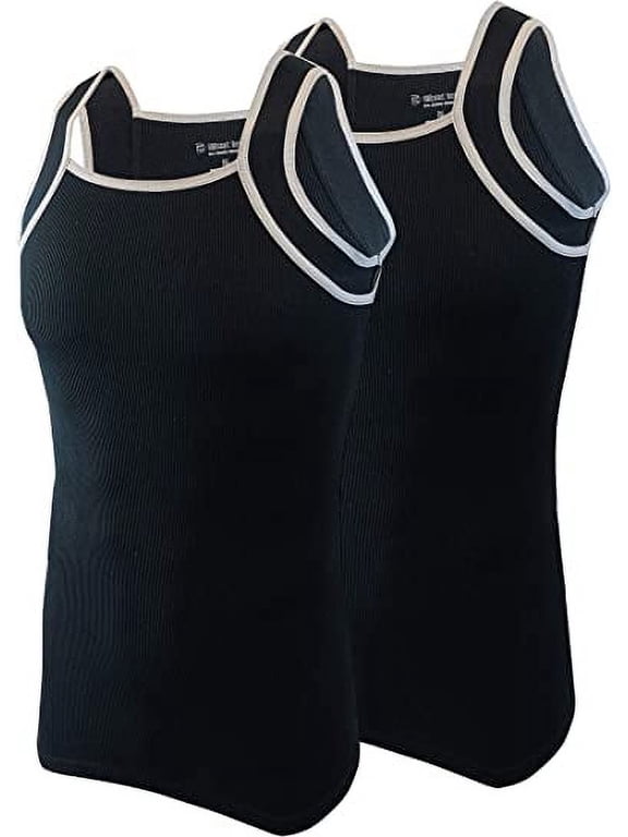 2 Pack Contrast Color G-Unit Tank Tops Muscle Rib Men Adult