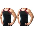 thumbnail image 1 of Different Touch 2 Pack Contrast Color G-Unit Tank Tops Muscle Rib Men Adult, 1 of 4