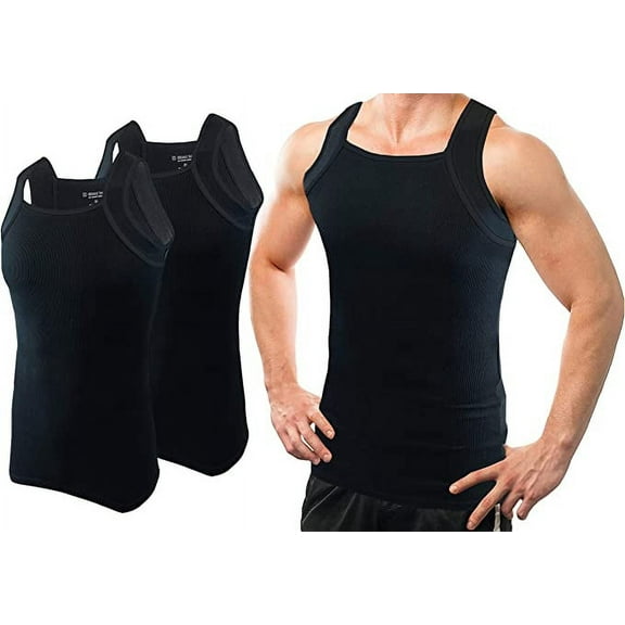 Different Touch 2 Pack Contrast Color G-Unit Tank Tops Muscle Rib Men Adult