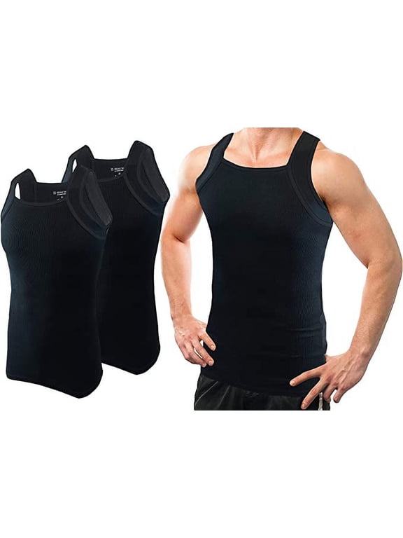 2 Pack Contrast Color G-Unit Tank Tops Muscle Rib Men Adult